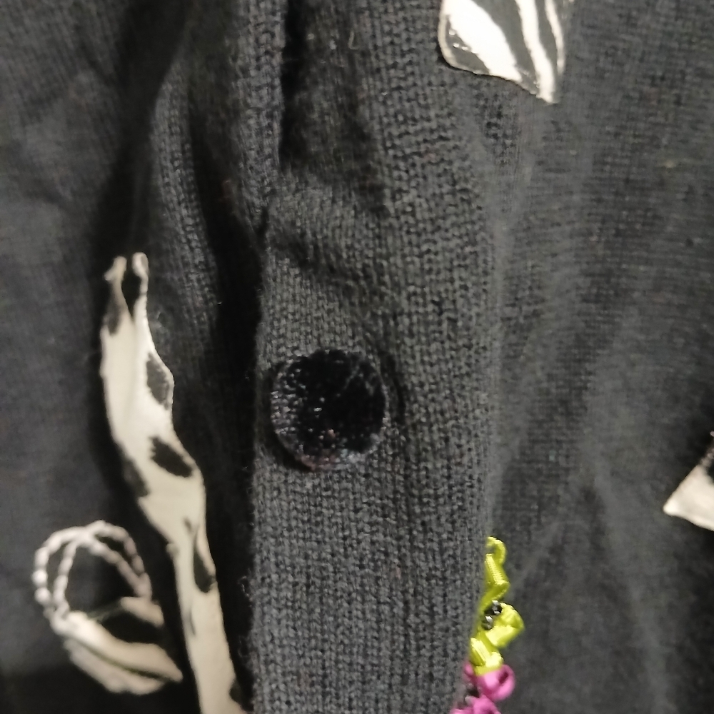MARISA CHRISTINA Women's Black Patterned Sweater‎ - Picture 15 of 16